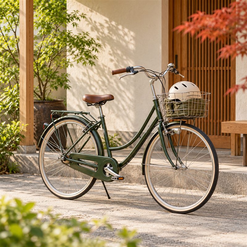 自転車とヘルメットのAI生成イメージ